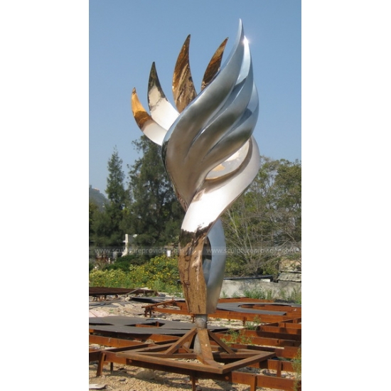 Stainless Steel Flame Sculpture Garden Sculpture