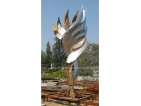 escultura de jardín de escultura de llama de acero inoxidable