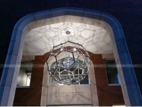 escultura de jardín de escultura de esfera de acero inoxidable